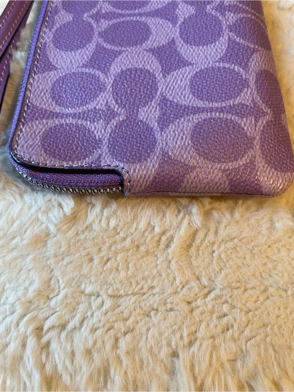 Coach Lavender Signature Canvas Wristlet - Picture 3 of 8